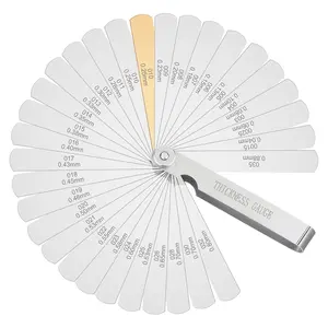 Stainless Steel Feeler Gauge 32- 0.04-0.88 mm (0.0015-0.035 Inch) Precision Gap Measuring Tool for Valve Adjustment, Spark Plug Gap, Dual Marked Metric and Imperial Measuring Tools
