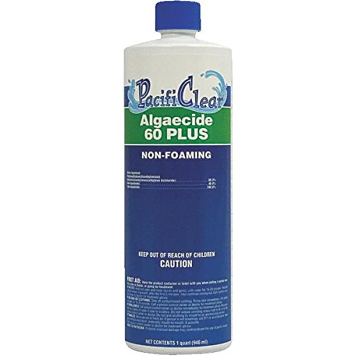 212 MAIN Water Techniques 60 Plus Algaecide, 1 Qt Fish & Aquatic Water Treatment, pH-Tolerant Algae Control, Nonfoaming, No Chlorine Demand, Sanitizer-Compatible Pool-Suitable Solution