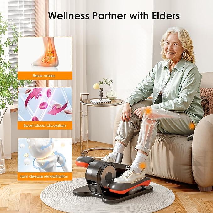 Nicole Selection Under Desk Elliptical Machine - Electric Seated Pedal Exerciser for Home, 12 Speeds, Remote Control, Perfect for Seniors & Office Workouts, 40YKTD509, For Christmas Gifts