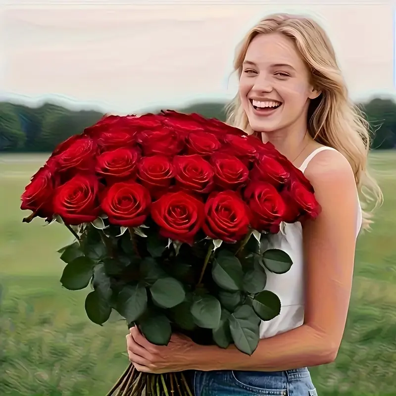 50pieces of red rose artificial flowers, Decorative Flower bouquet, perfect for living rooms, weddings, birthday parties, flower arrangements, and various festival party decorations, Artificial Floral Plant