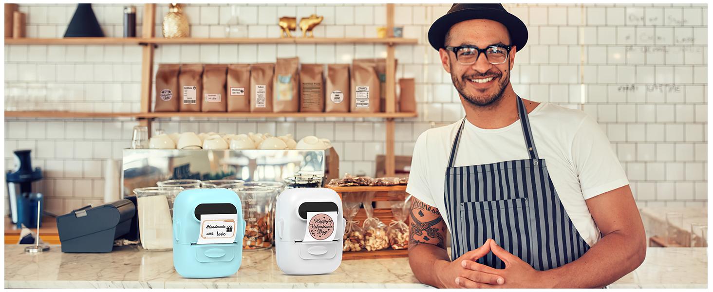 P50 Label Maker, label printer, portable wireless printer, Bluetooth supported, suitable as a Valentine's Day gift for loved ones and partners, Super Bowl