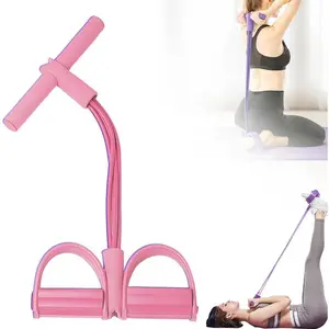21 Fitness Resistance Bands-8 Tube Pedal Ankle Puller | 2025 Upgrade 6-Level Elastic Exercise Bands with Yoga Pedal | Natural Latex Workout Equipment for Sit Up/ABS/Leg Training (Women & Men)
