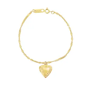 Gold Vintage Heart Locket Bracelet