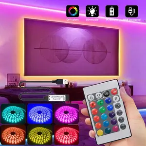 1pc/2pc USB RGB remote control, 24-key infrared controller, 4-pin interface control cable, suitable for 5050, 3528 RGB LED USB light strip