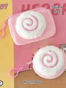 Cartoon Fish Shape Cute Wallet, Square and Round Options, Soft Faux Fur, Hand Washable, Zipper Pouch, Perfect Gift for Family Friends