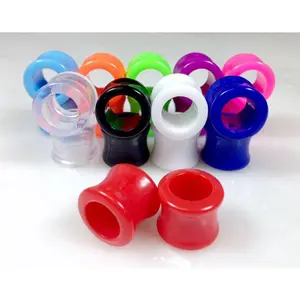 PAIR Solid Color Ear Tunnels Plugs Gauges Earlets - 3mm through 30mm