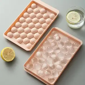 33 Grids Ice Ball Mold, 1 Count Ice Hockey Mould with Cover, Portable Household Ice Ball Maker for Home Kitchen