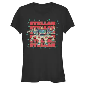 Juniors Womens Toy Story 5 Stellar Stars Buzz T Shirt