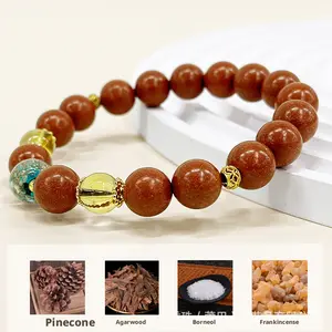 Original Handmade Design: Natural Blended Incense Bead Pine Tower Bracelet DIY