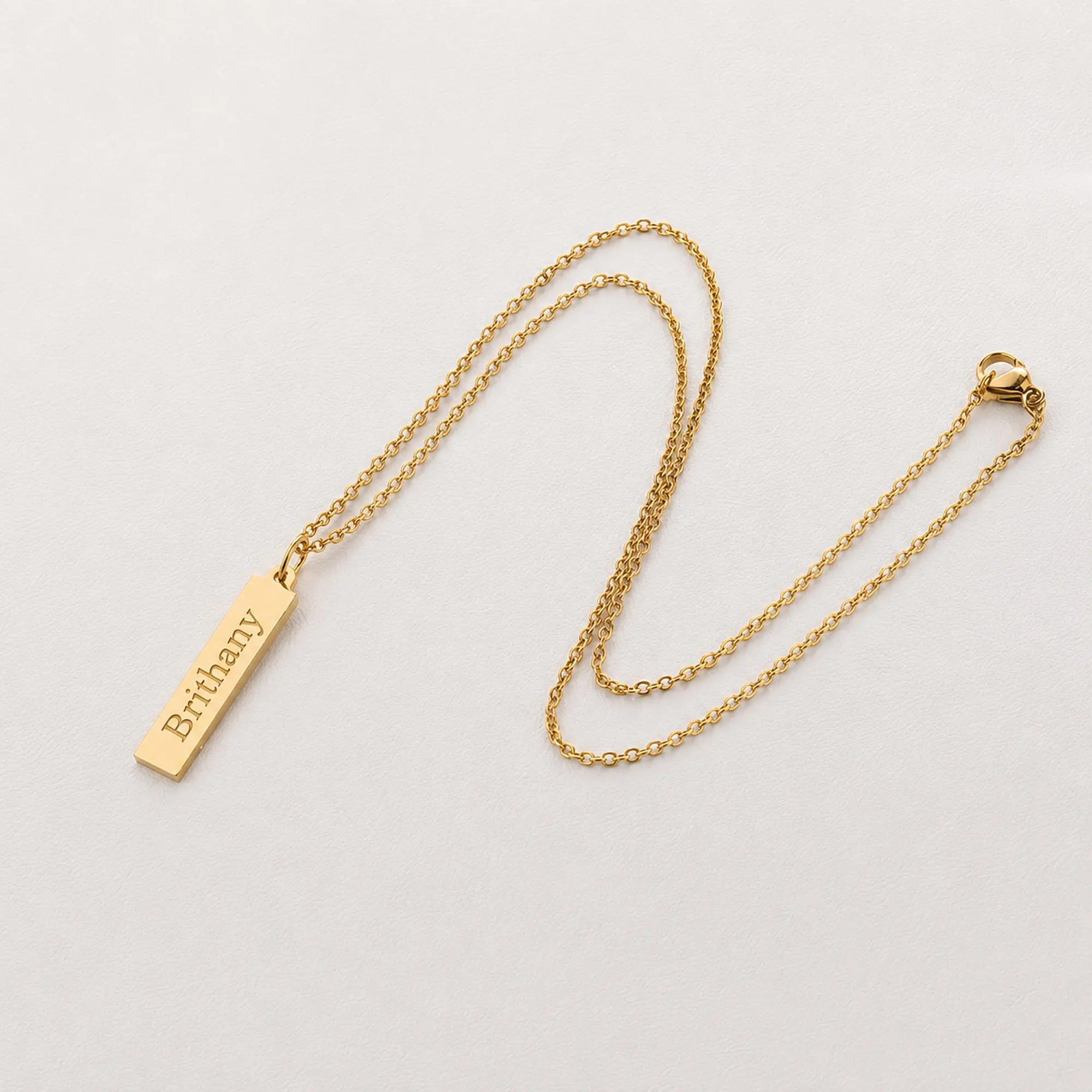 Personalized Bar Necklace 18K Waterproof
