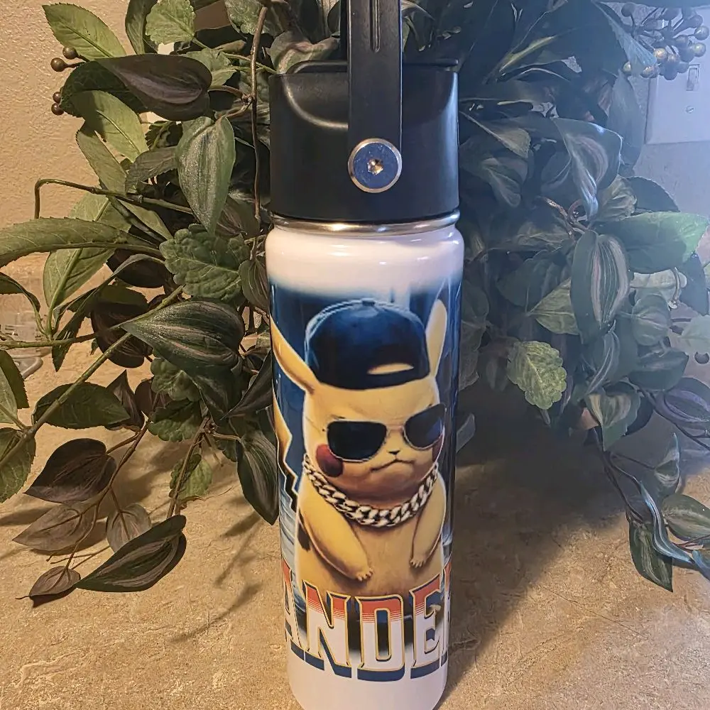 22oz Custom Name Pokemon / Pikachu Water Bottle / Tumbler