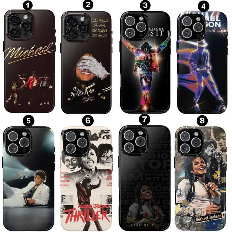 Michael Jackson Iconic Glove Printed Smartphone Case - Rubber-Polycarbonate, Glossy, Shock-Absorbing Protective Cover for Legendary Singer Collectibles Fans, Compatible with iPhone 11-17 Pro Max Plus