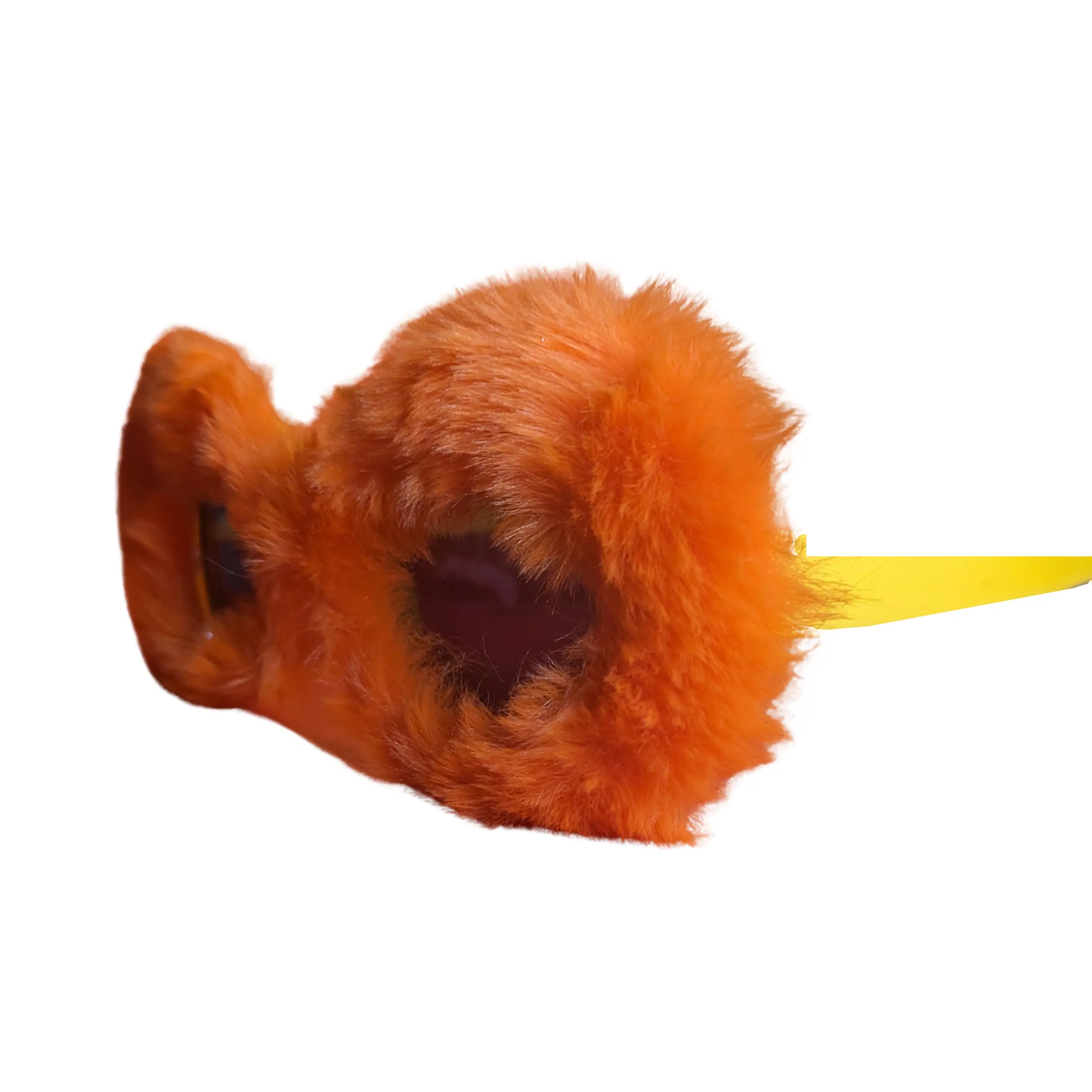 Unisex Orange Fluffyy Rounded Oval Sunglasses