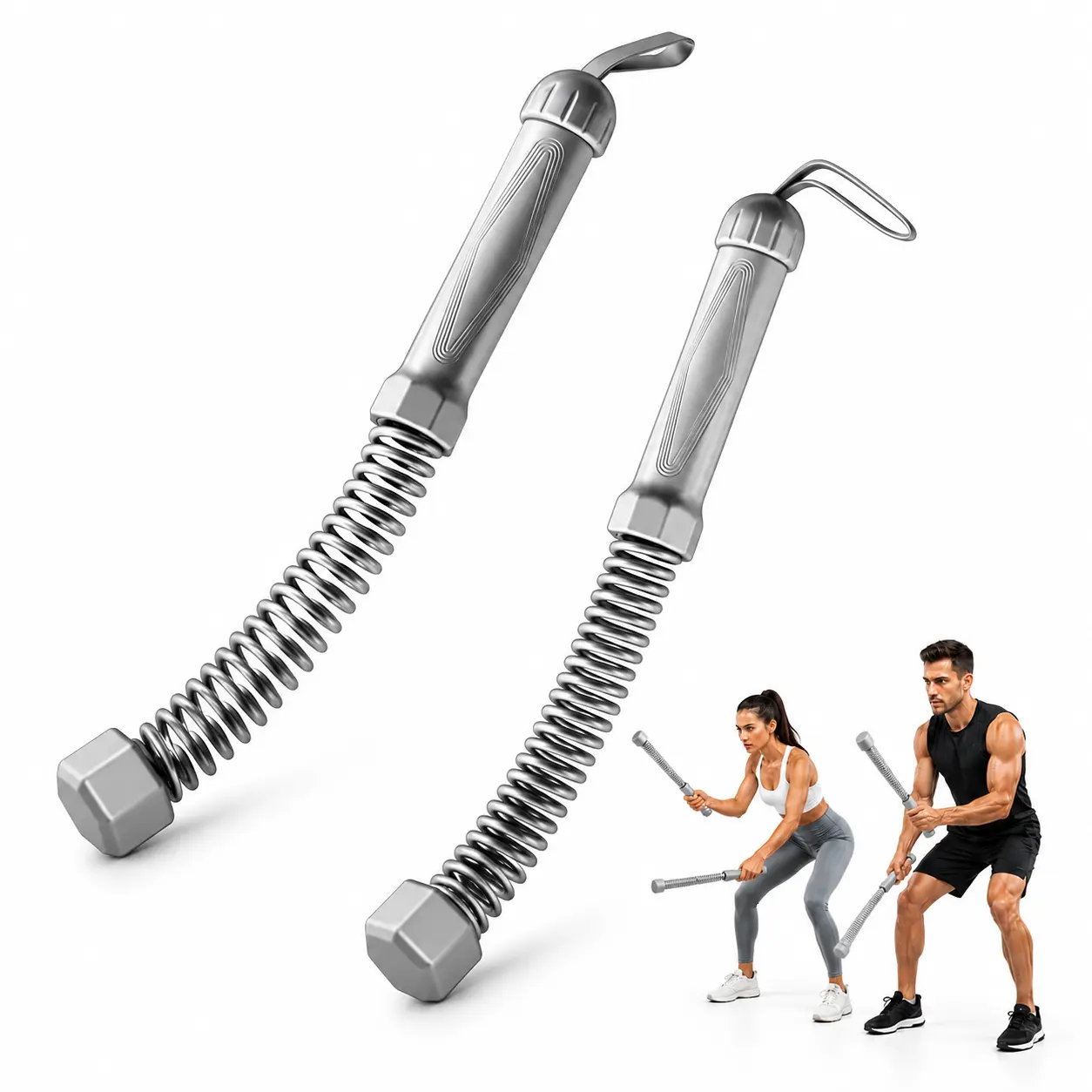 2PCS Cordless Weighted Battle Ropes - Silent Ropeless Training Ropes with Non-Slip Handles, Heavy-Duty Home Gym Resistance Equipment for HIIT Full-Body Workouts, Unisex Indoor Fitness Gear, Ideal Festival Gift