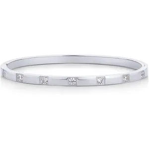 Waterproof Thin Love Bracelet for Women - 14K Gold Plated Dainty Love Bangle with Cubic Zirconia - Stainless Steel Hinge Bracelet Jewelry Gifts