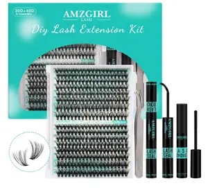 Lash Extension Kit 320Pcs,DIY Individual Lashes Clusters Kit,Lash Bond And Seal,Lash Remover For Eyelashes Extensions,Lash Applicator Tool For Eyelash Cluster Kit At Home(3040D,D-Mix9-16mm Kit)