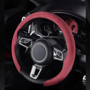 Suede steering wheel cover, ultra-thin, non-slip and breathable, auto parts for all models