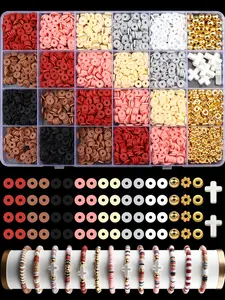 2400pcs Soft Clay Bead Set for Bracelets & Necklaces, DIY Jewelry Making Supplies, Handmade Craft Accessories, Wholesale Bulk Pack
