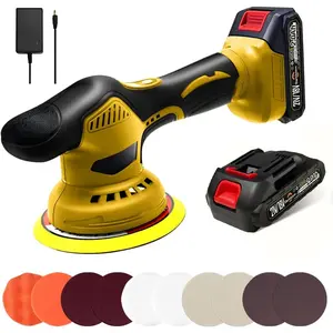 Cordless Buffer Polisher 6 inch with 2 count 2.0Ah Rechargeable  Compatible with Makita,and 1 Adapter Charger, 6 variable speed 5500RPM cordless sander, for  Detailing/Polishing