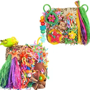 2Pcs Bird Toys, Parakeet Toys Bird Foraging Toys Grass Mat Climbing Wall for Parakeet,Parrot,Cockatiel,Conure,Lovebird,Budgie Cage Small to Medium Birds - Home Improvement.