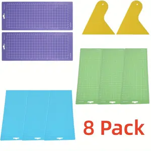 8Pcs Ecraft Cutting Mat (Blue Green Purpl, 4.5in x 12in) - for Cricut Joy - Durable Adhesive Cutting mats for Joy Accessories - Tools & Hardware.