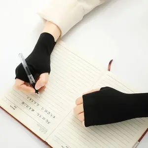 De Rong Half Palm Gloves, Fall Winter Thin Warm Gloves, Unisex Elastic Driving Typing Touch Screen, Student Learning Gloves