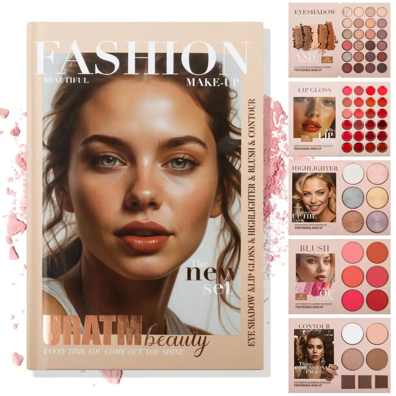 Multifunctional Makeup Palette Six-Layer Flip Book Style Eyeshadow Palette Matte Pearlescent Blush Contour Highlight All-in-One Cosmetic U201A