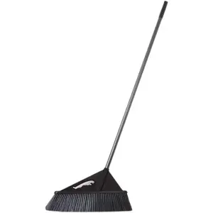 Stiff-bristled broom,19-inch long handle,wide-angle outdoor broom,commercial indoor broom, suitable for homes,garages,kitchens,offices,patios,lobbies,terraces,etc.For lawns and concrete surfaces.