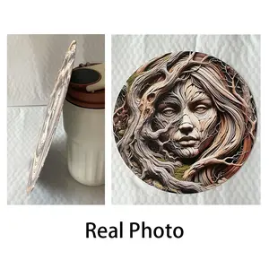 Vintage Tree Face Wall Art, Aluminium Round Wall Decor, Wall Hanging Decor for Home, Restaurant, Cafe, Garage, Home Decor, Room Decor, Hangable