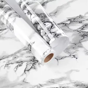Self-Adhesive Marble Pattern Wallpaper Roll, PVC Oilproof Sticker for Cabinets & Splash Guards, Christmas Decoration