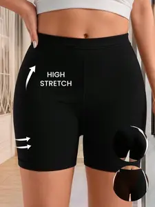 VYNCE Plus Size Solid Color Casual Soft Cotton Shorts for Summer Daily Wear