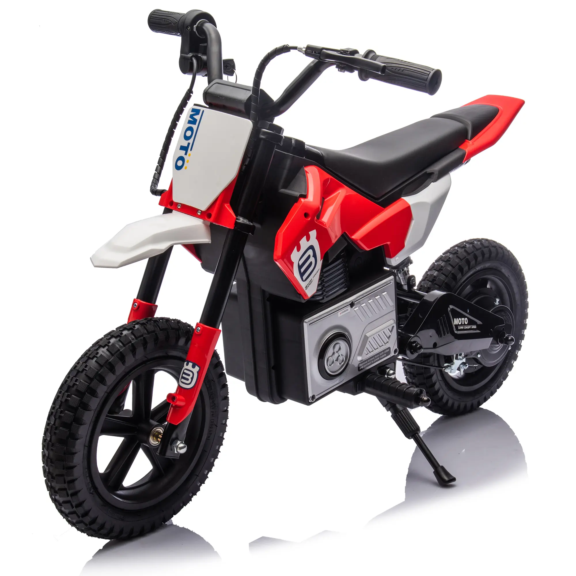 24V Kids Electric Dirt Bike Ride On ATV Toy with Ride On Wheels, Plastic Build, Shock Absorbers, Inflatable Rubber Tires, Hand Throttle, Hand Brake, LED Star Lights, Smooth on Rough Terrain, Outdoor Off-Road Gift for Ages 3-8 Boys Girls, 2Speed Control, U