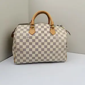 Pre-owned Louis Vuitton Canvas Handbag Speedy 30 White LNL0509
