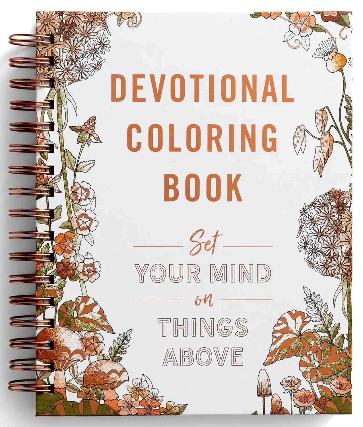 Faith-Based Spiral Bound Devotional Coloring Book for Christian Women - Dayspring, Flowers, "Set Your Mind on Things Above", Each Devotion Includes Scriptures, Stress Relief, Prayer Gift