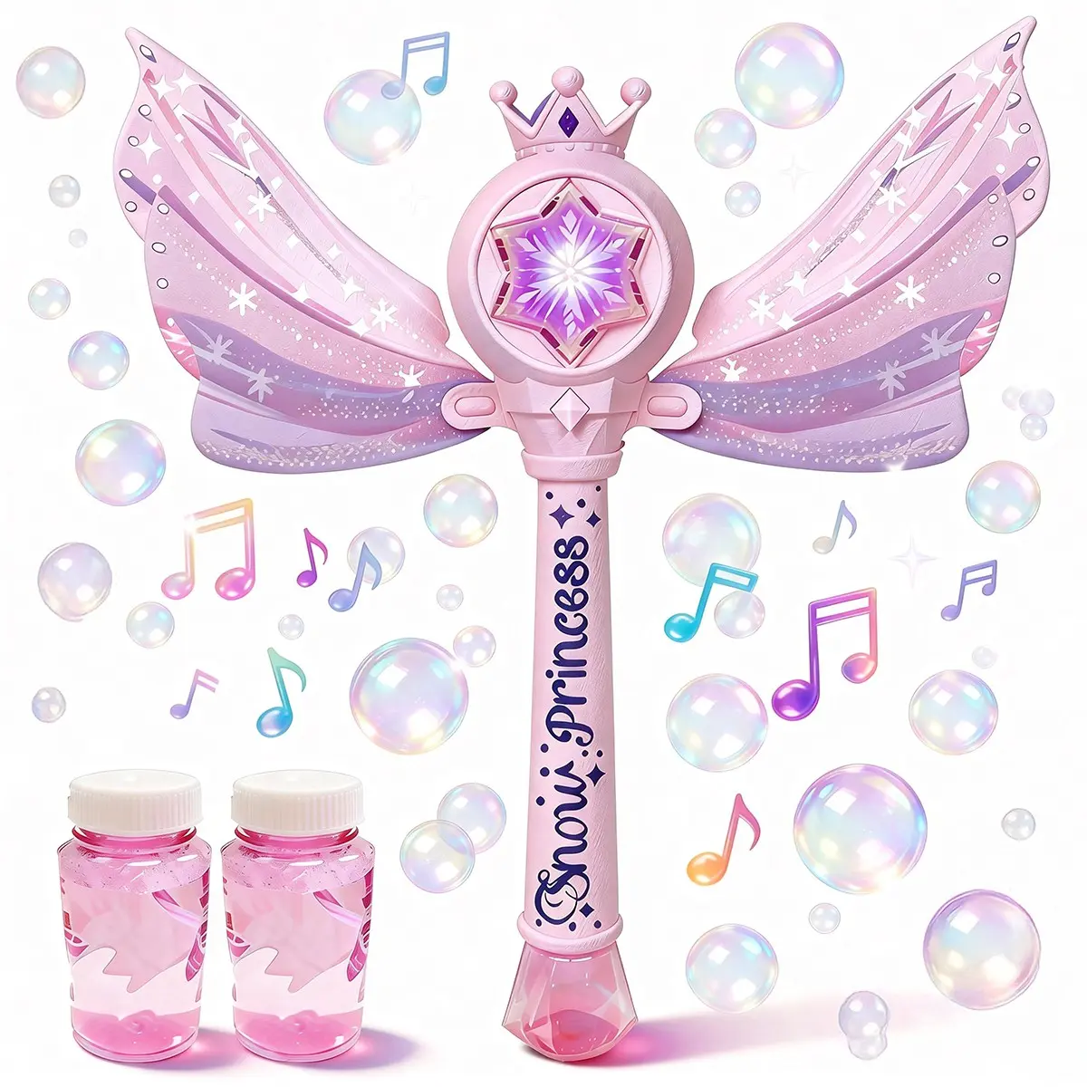 Bubble Wand LED Light Bubble Machine, Outdoor Party Birthday Toy, Anxiety Relief Gift, Childrens Gift, Night Glow Birthday Decoration