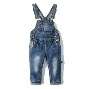 12M-8T Little Girl&Boy Jean Kids Overalls, Ripped Denim Overall Pants