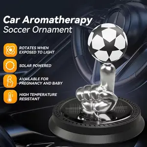 Tow Picks Rotating Football Car Air Freshener Solar Floating Planet Stocking Stuffers Car Perfume Aromatherapy Diffuser Car Interior Decoration Accessories Diffuser for Car Office Home Nice Gift