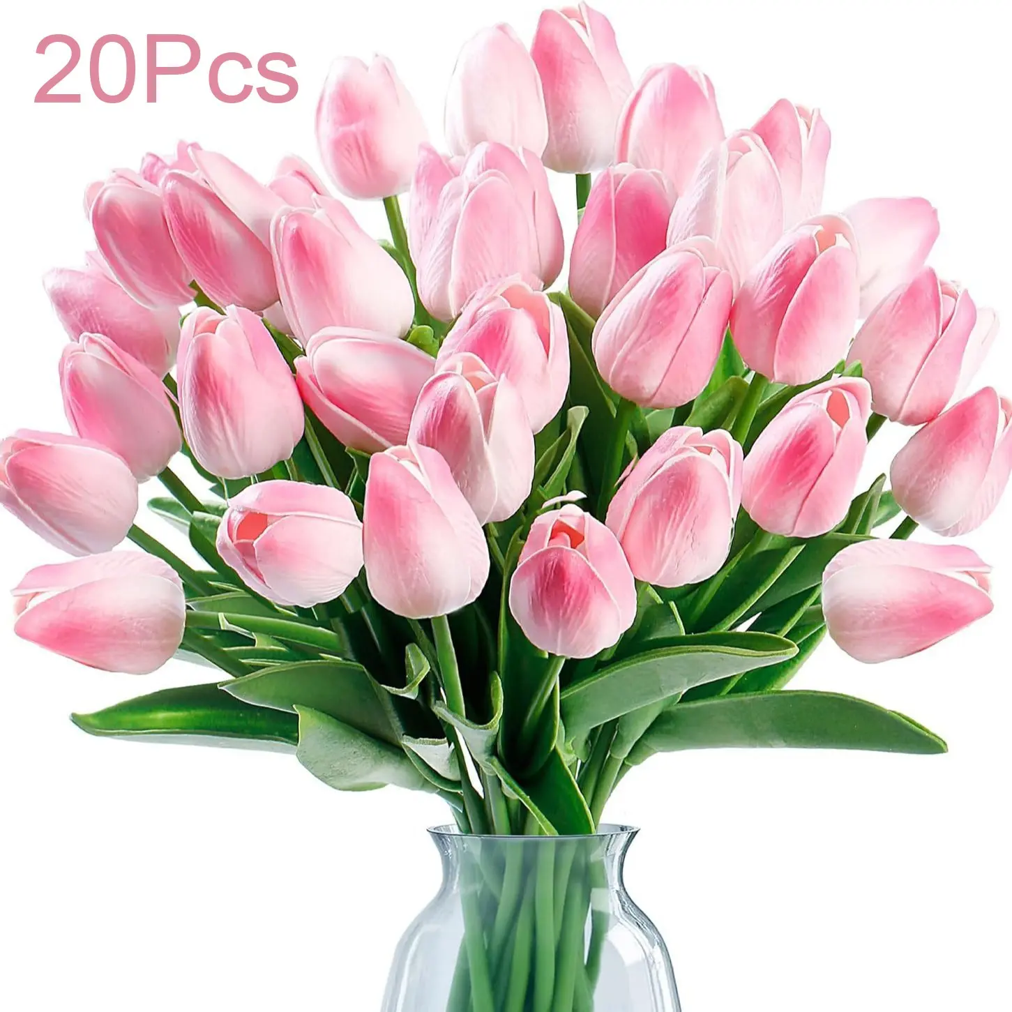 20pcs Multicolor Artificial Tulips, Realistic Fake Flower Bouquet, Plastic Tulip Shaped Decorative Flowers Faux Flower Decorations for Home, Table Settings, Festive Decorations Artificial Flower Plant