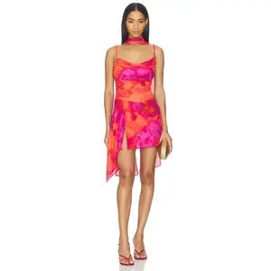 Runaway The Label Alora Scoop Neck Mini Dress in Suri Orange