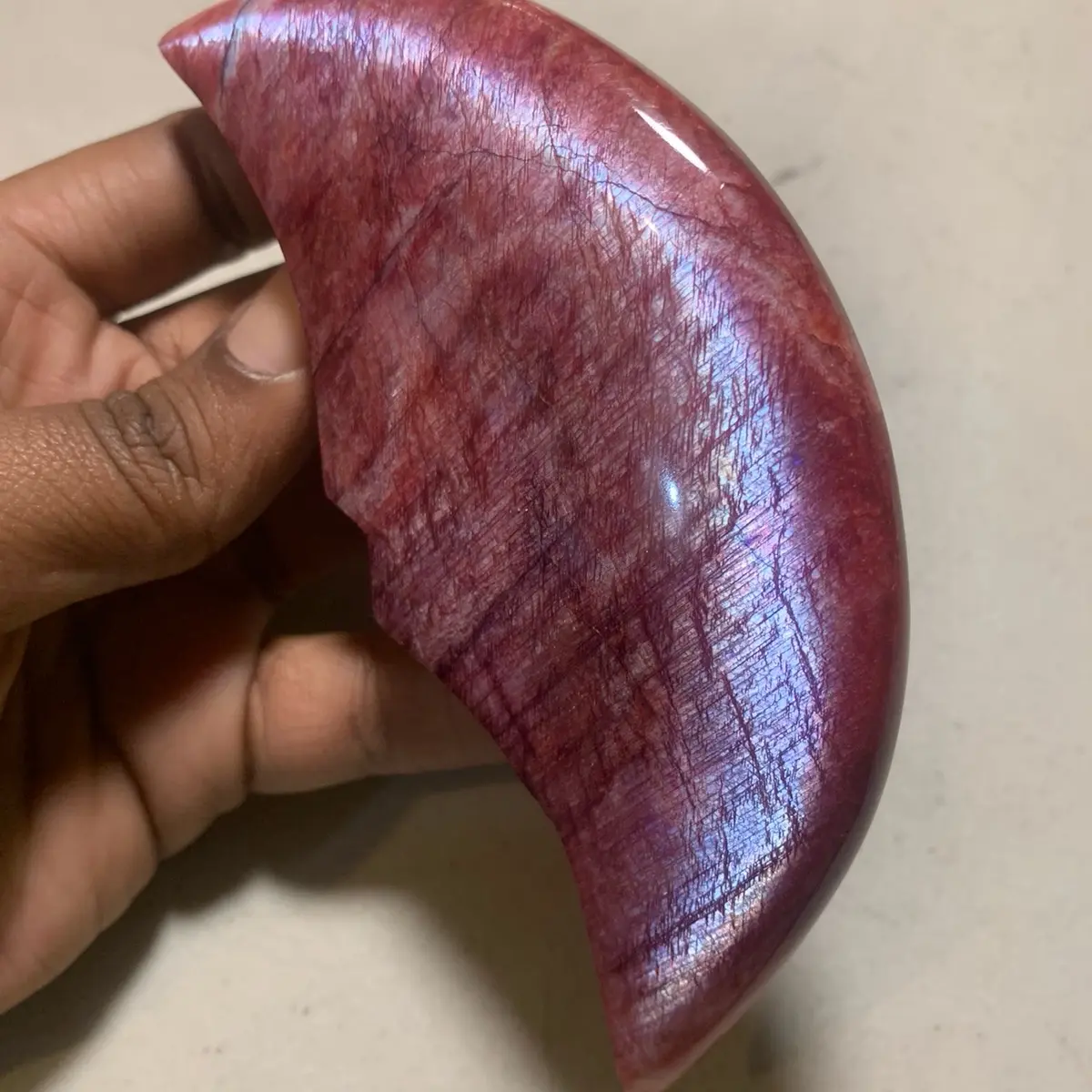 Red Moonstone Crescent Moon