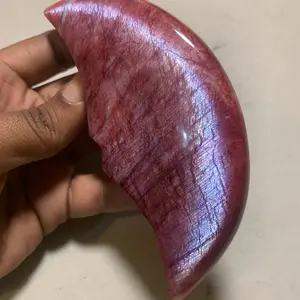 Red Moonstone Crescent Moon