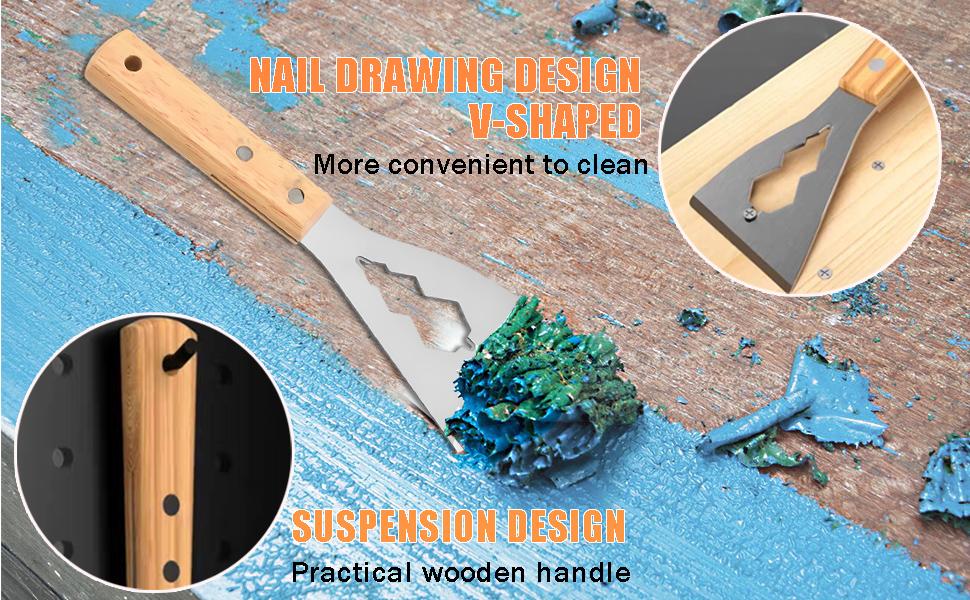 Stainless Steel Multi-Function Scraper Tool – Heavy Duty Paint & Wallpaper Remover for Tile Cleaning, Cement, Putty & DIY Home Repairs