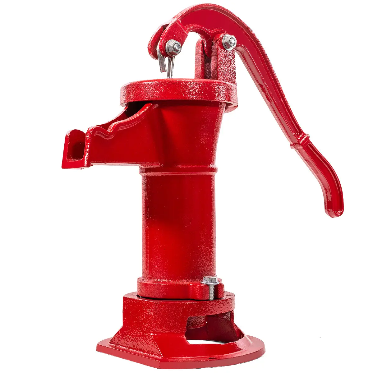 XtremepowerUS Red Cast Iron Antique Single Piston Pitcher Hand Pump - Heavy-Duty, 25' Reach, for Outdoor Patio Watering & Garden Irrigation, Single Piston Pump