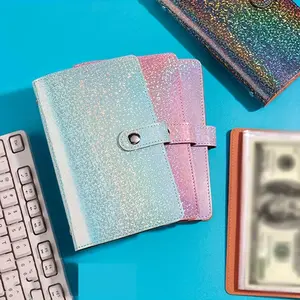 Glitter A6 Large Capacity Cash Savings Binder with 50 Pockets | Holds 100 Banknotes | Collectors' Album for Currency, Stamps & Cards | Portable Money Organizer Wallet