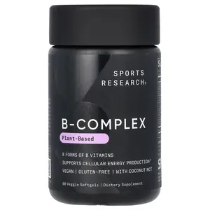 Sports Research B-Complex, Plant-Based, 60 Veggie Softgels