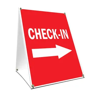 SignMission  18 x 24 in. A-Frame Sidewalk Check-In with Arrow Sign with Graphics On Each Side
