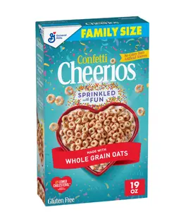 Cheerios Confetti Breakfast Cereal Gluten Free Whole Grain Family Size 19 oz