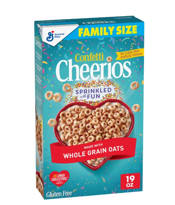 Cheerios Confetti Breakfast Cereal Gluten Free Whole Grain Family Size 19 oz