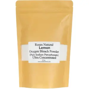 Lemon Sodium Percarbonate, 16 oz. Pure Oxygen Bleach Powder, Ultra Concentrated Whitener, Chlorine Free, Powerful Bleach Alternative, Color Safe Brightener (Pure Lemon Essential Oil - 16 oz)