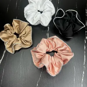 Silky Rhinestone Scrunchie Hair Ponytail - Fashion Accessory